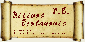 Milivoj Biolanović vizit kartica